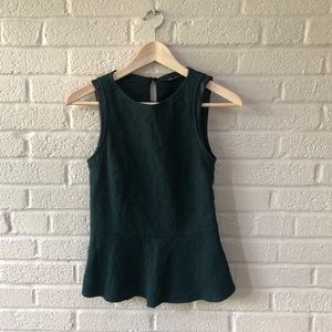 Zara Trafaluc Green Peplum Top